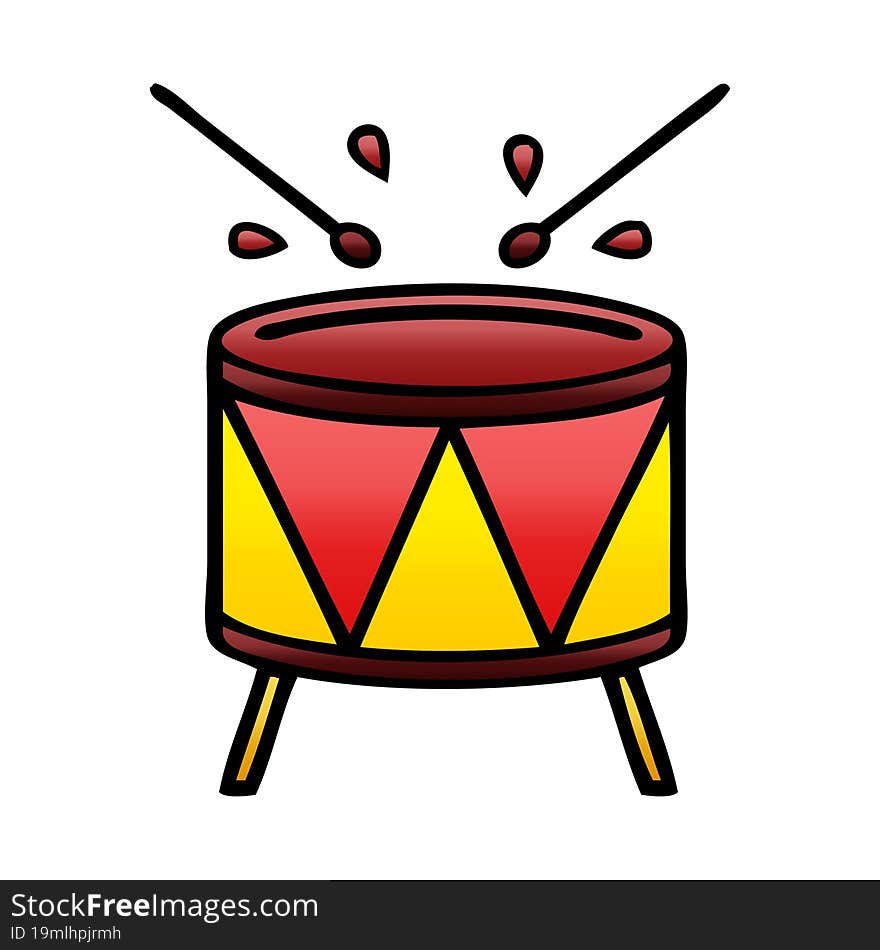 Gradient Shaded Cartoon Drum