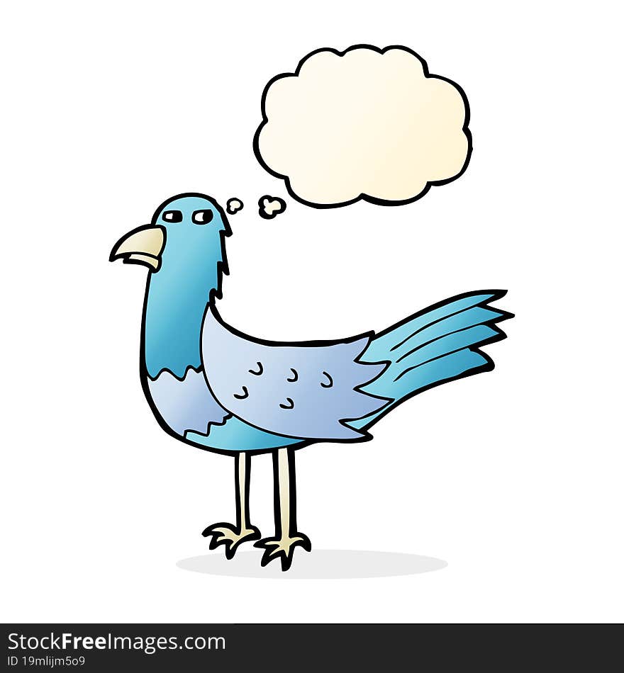 cartoon bird with thought bubble