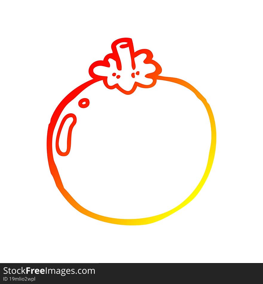 warm gradient line drawing cartoon tomato