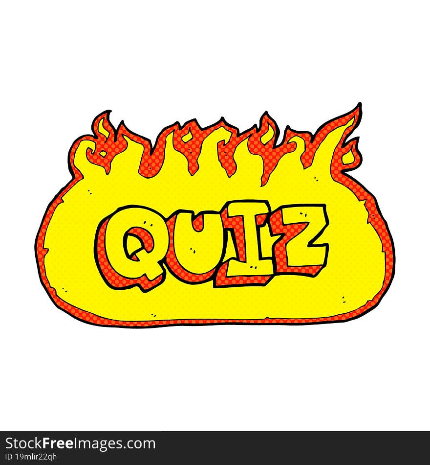 Quiz Sign Cartoon