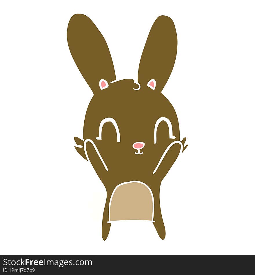 cute flat color style cartoon rabbit