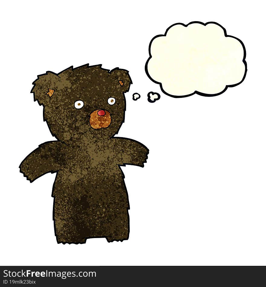 Cartoon Black Bear With Thought Bubble