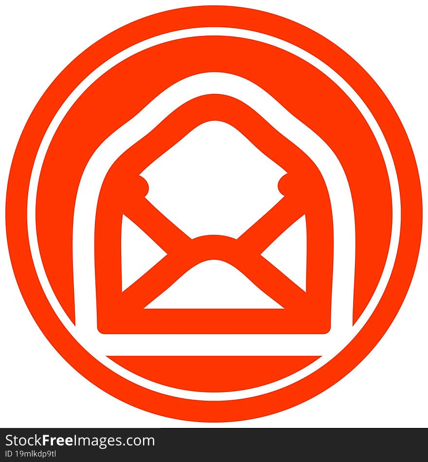 envelope letter circular icon symbol