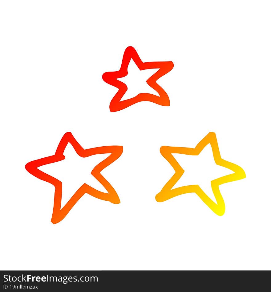 warm gradient line drawing cartoon stars