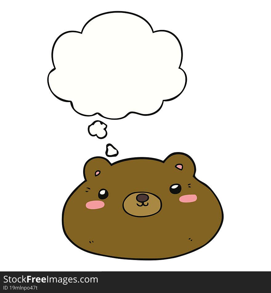 Cartoon Bear And Thought Bubble