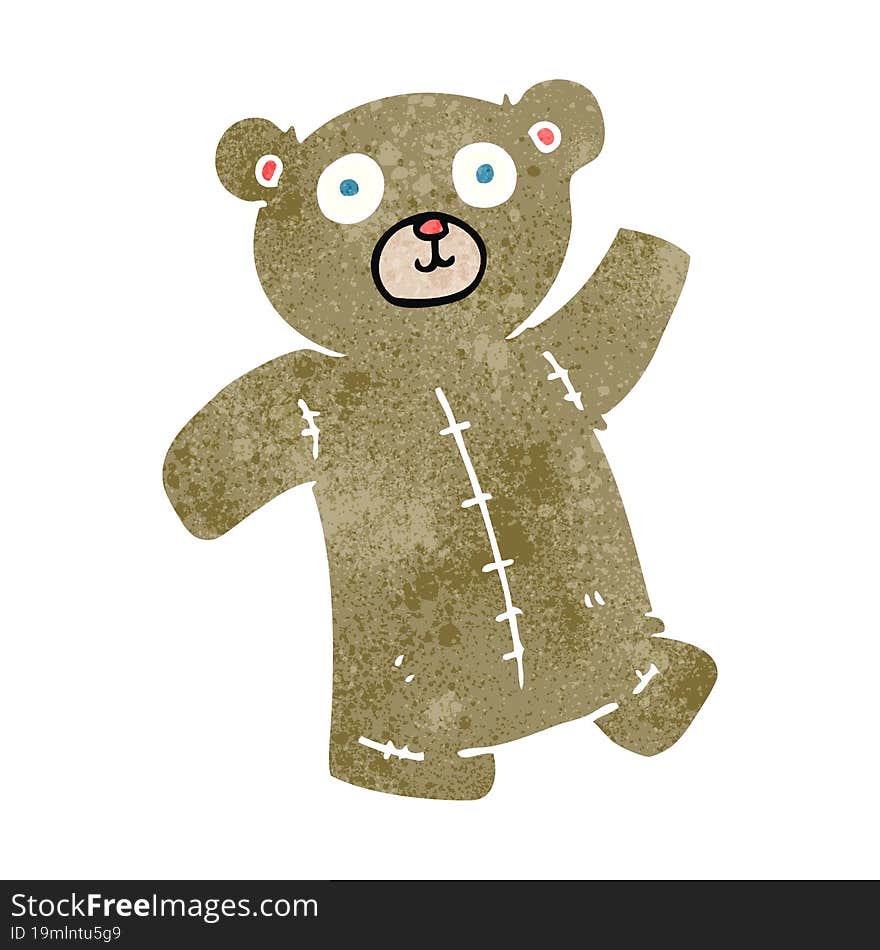 retro cartoon teddy bear