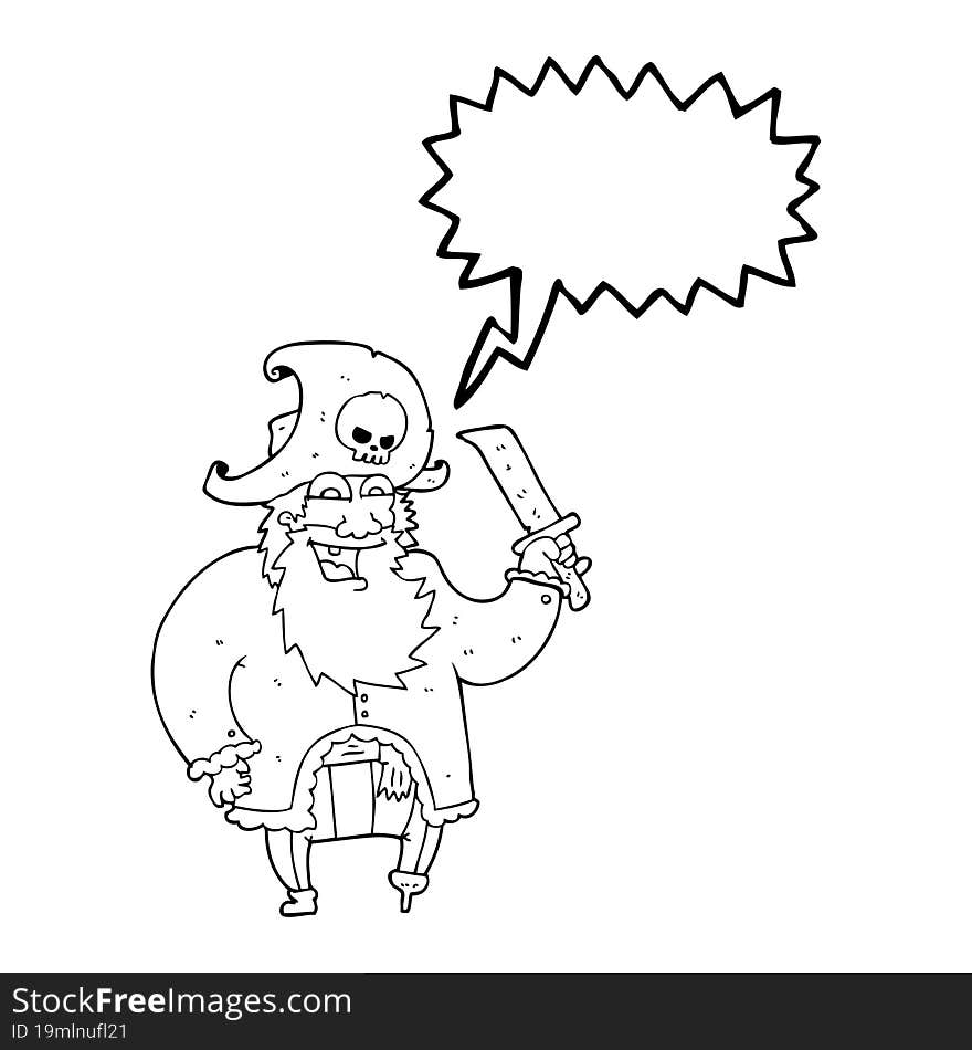 speech bubble cartoon pirate captain