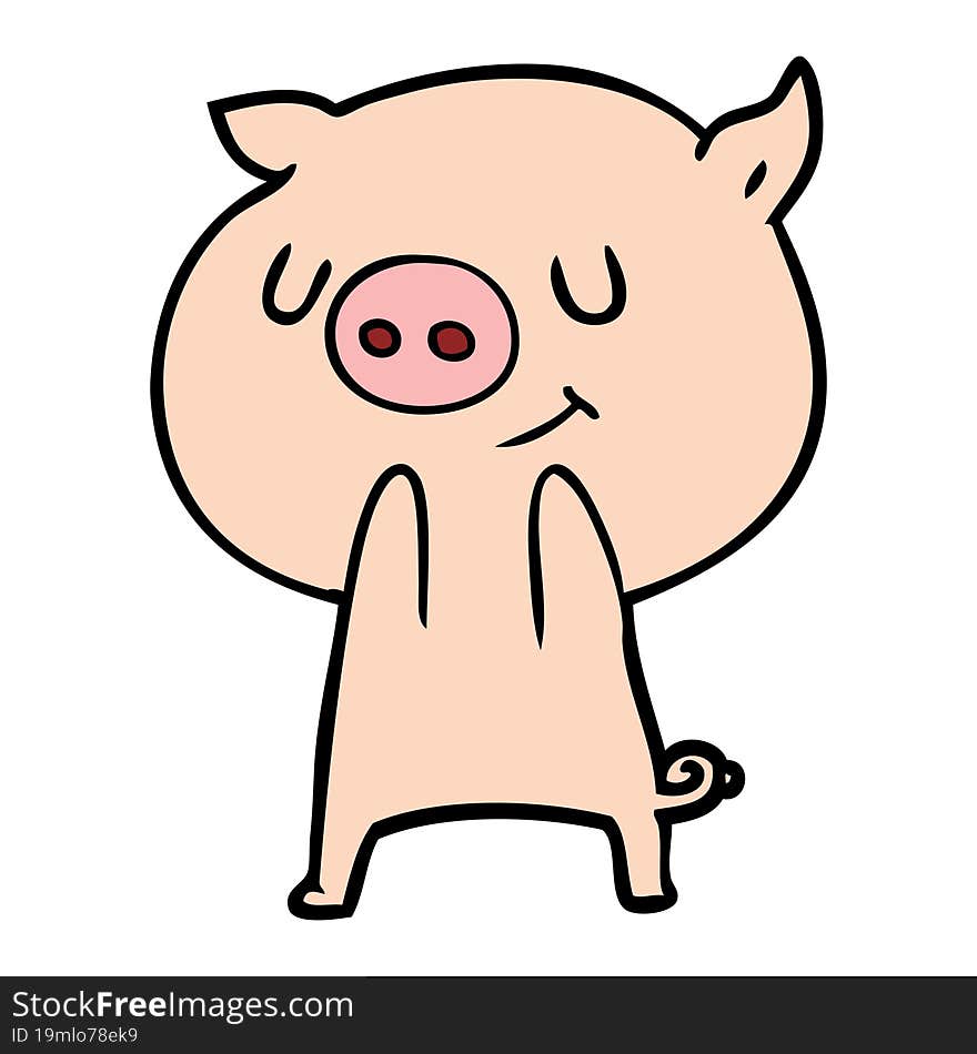 happy cartoon pig. happy cartoon pig