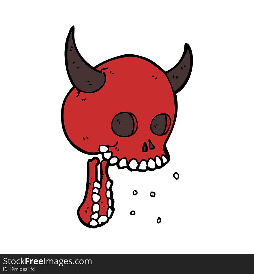 cartoon spooky skull