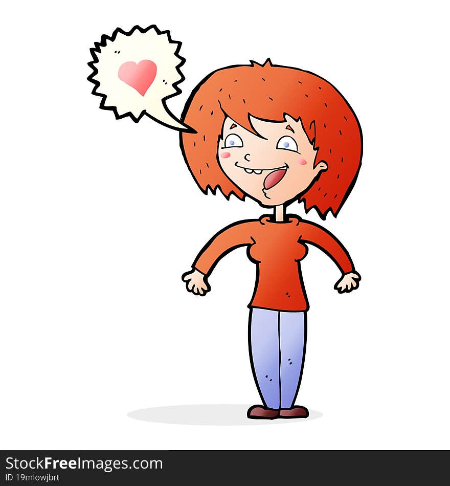 Cartoon Woman In Love