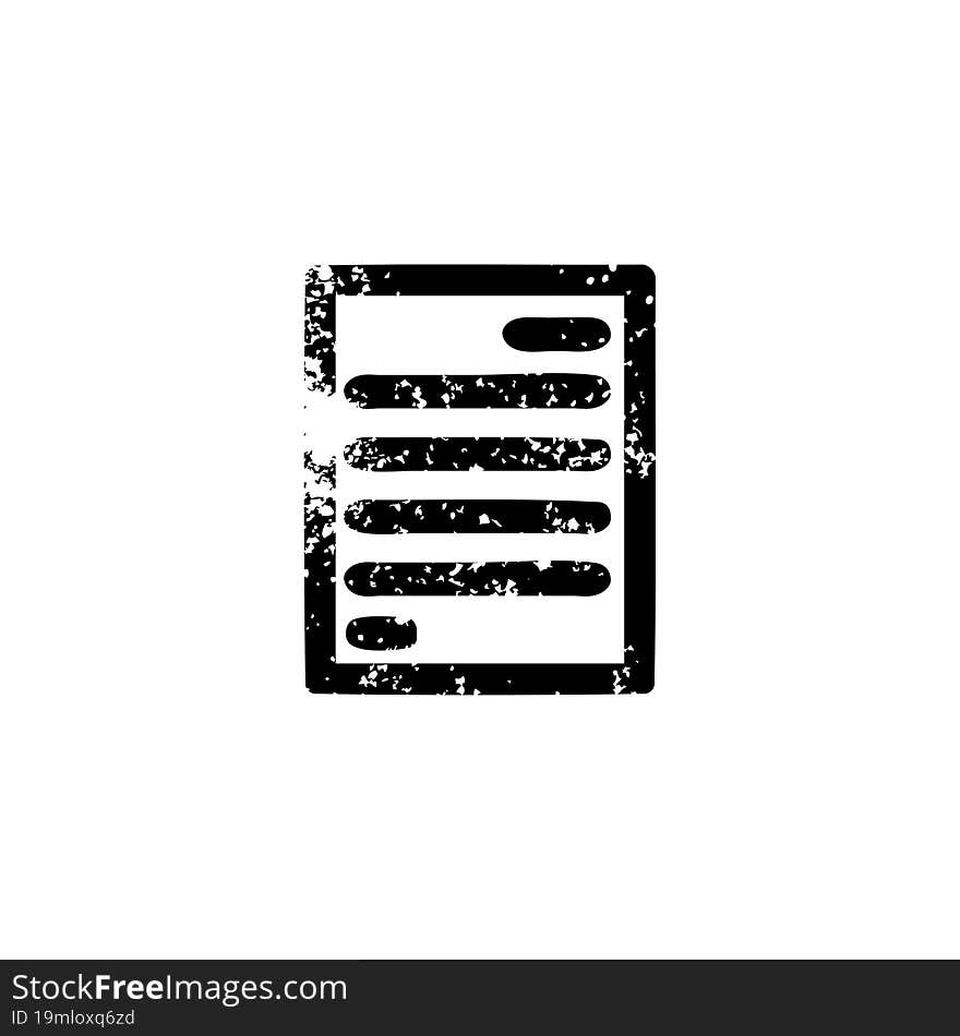 official document distressed icon