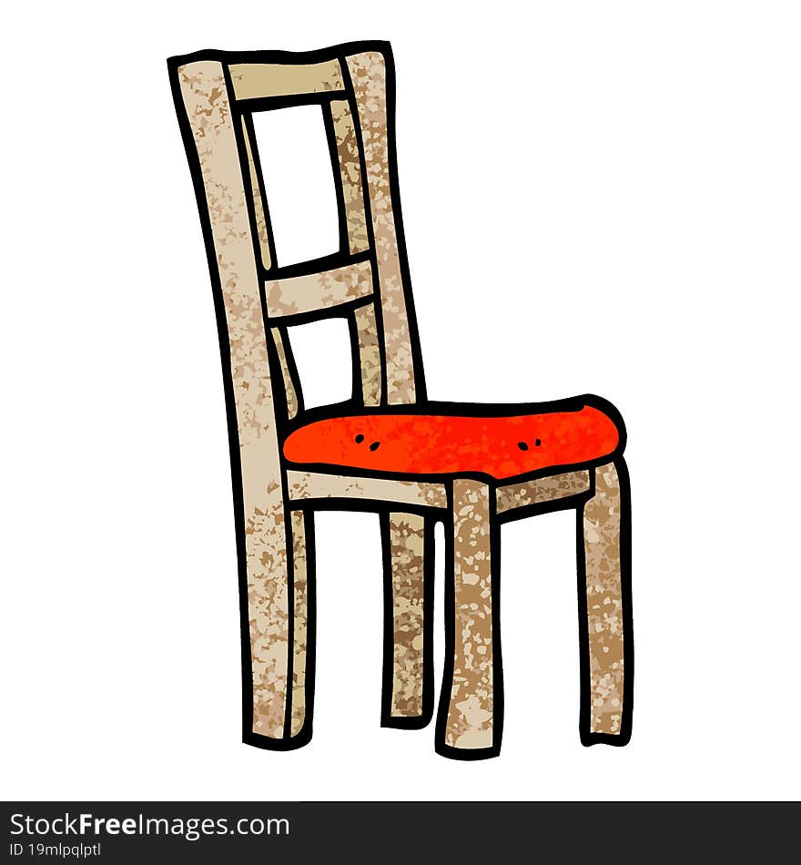 grunge textured illustration cartoon wooden chair