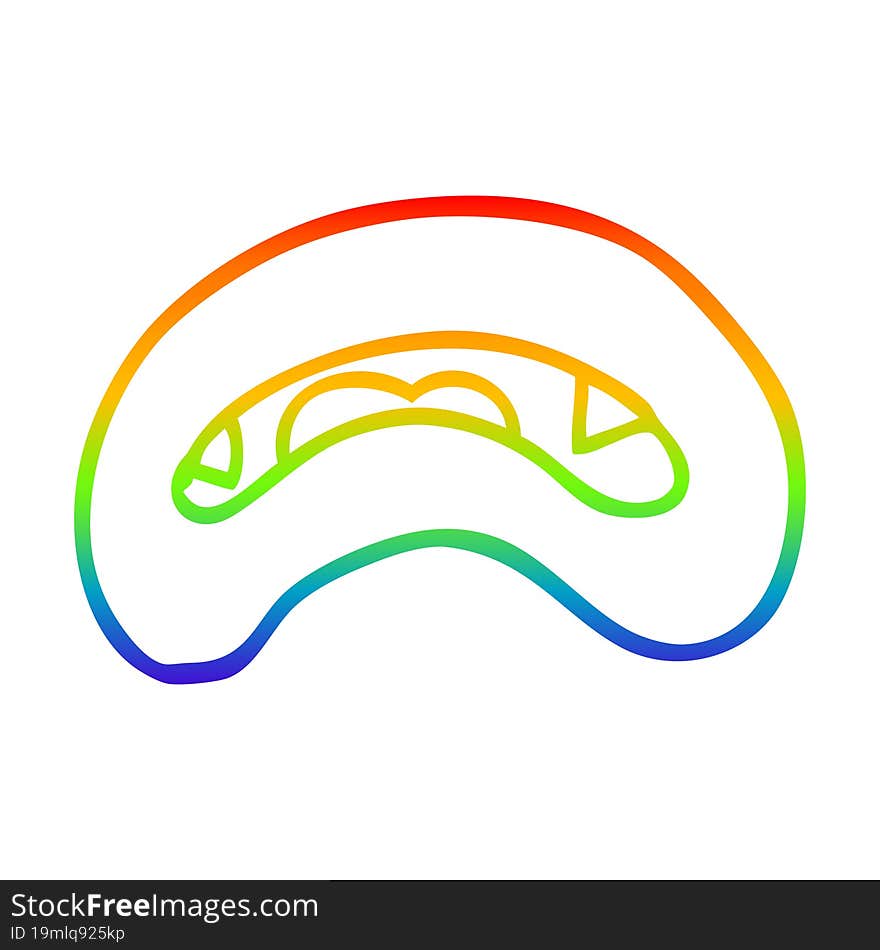 rainbow gradient line drawing cartoon vampire mouth