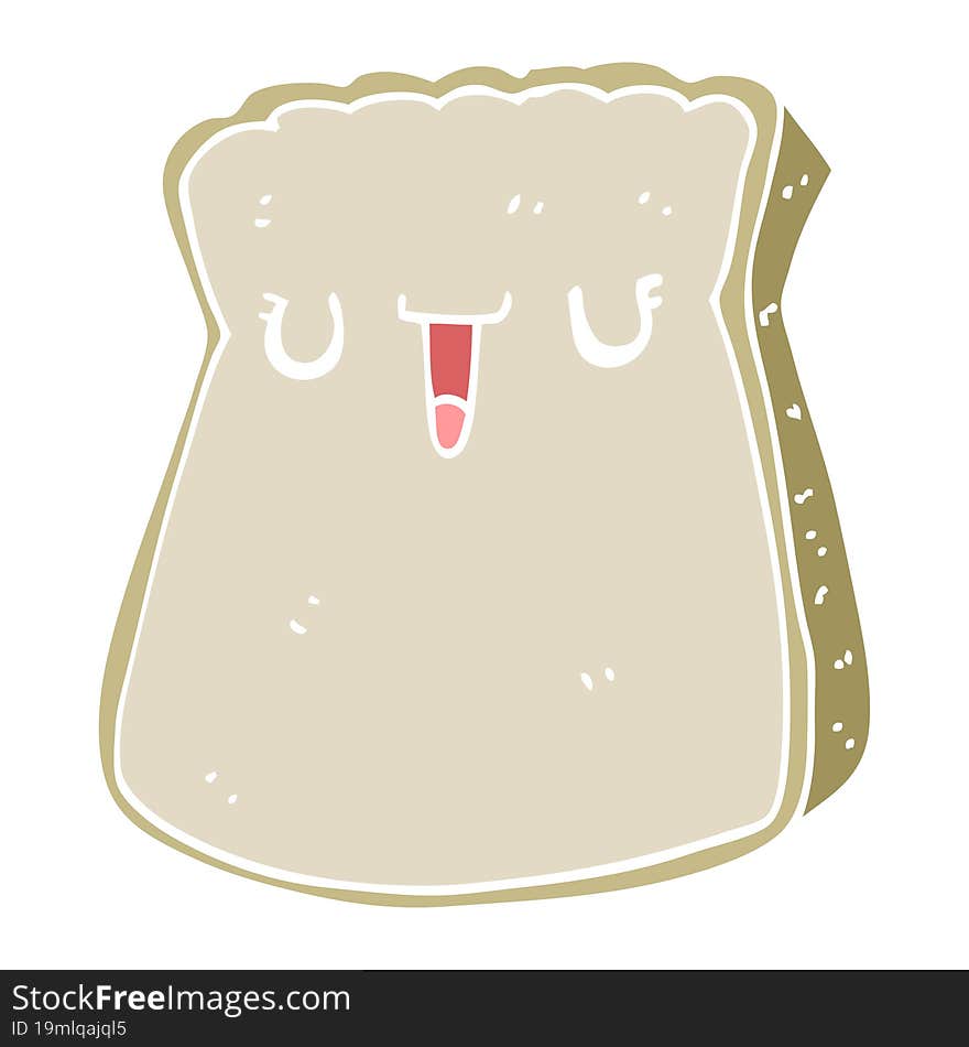 flat color style cartoon slice of bread