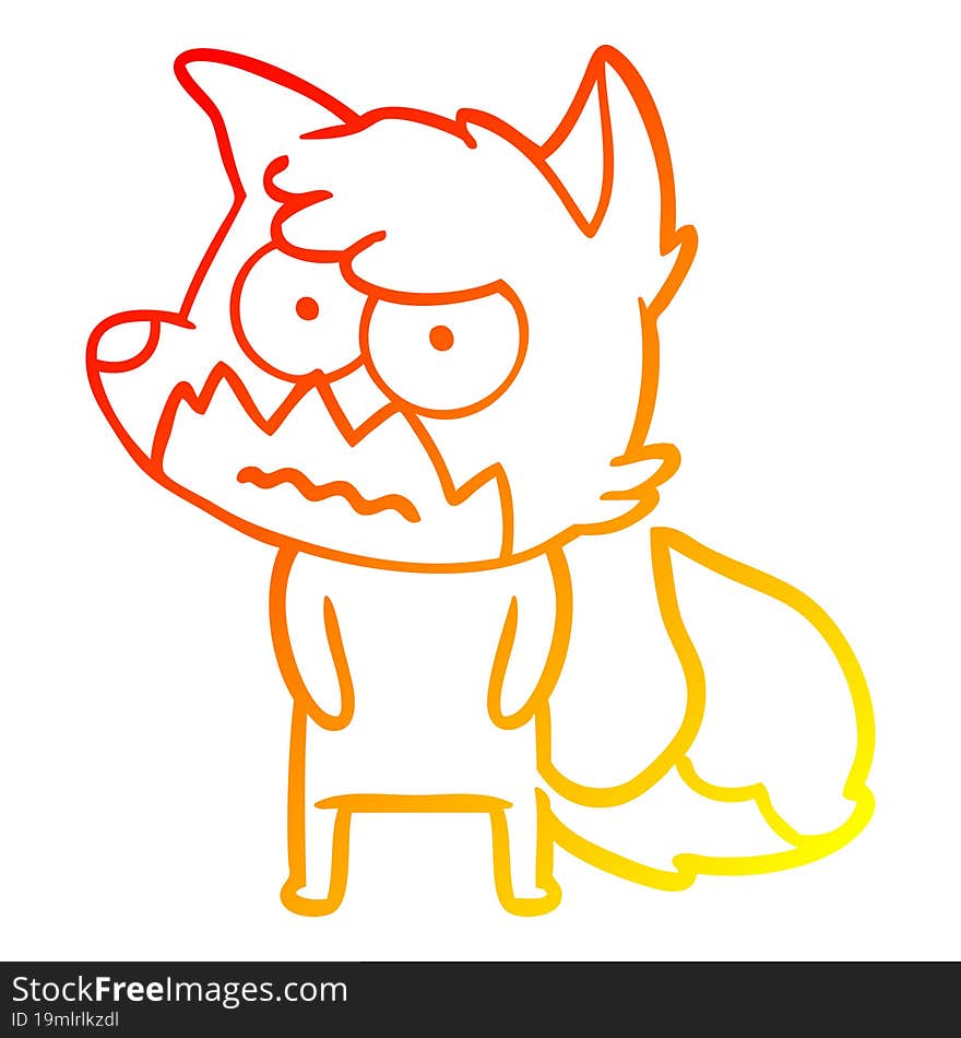 warm gradient line drawing cartoon annoyed fox