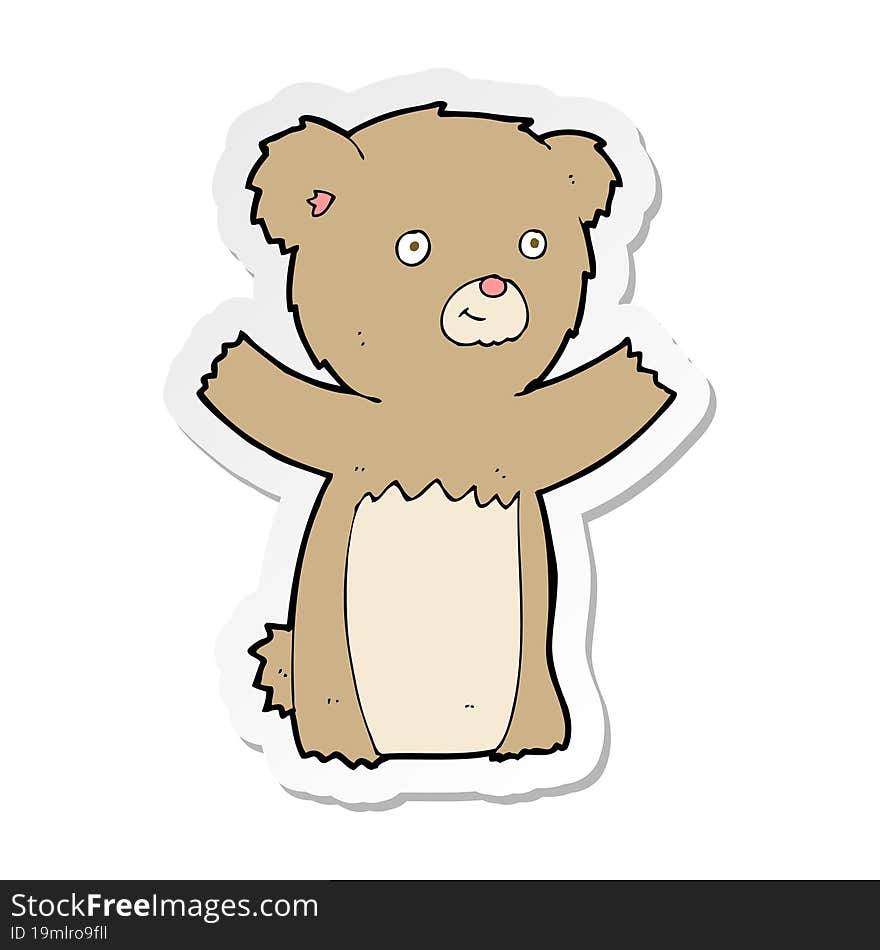 sticker of a cartoon teddy bear