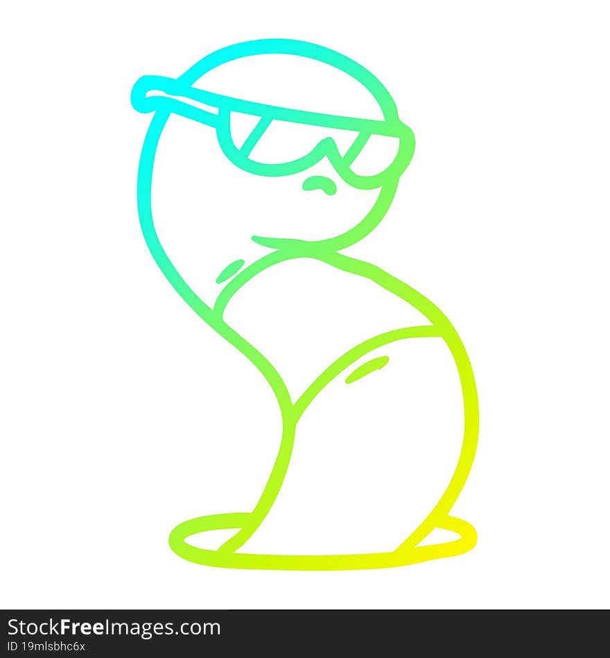 cold gradient line drawing cartoon cool worm