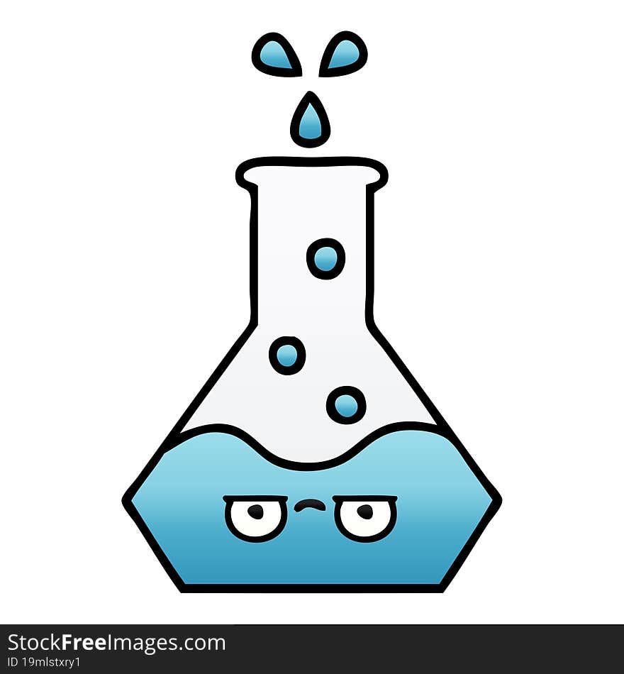 gradient shaded cartoon science beaker