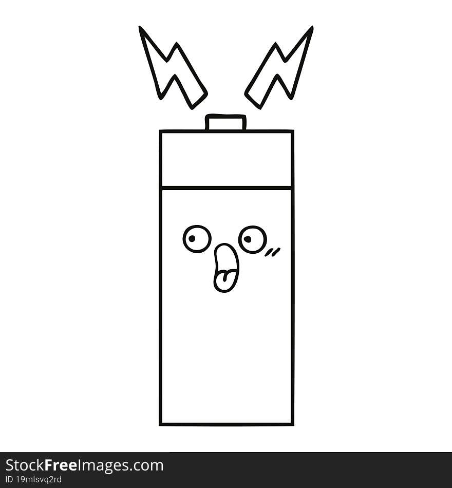 line drawing cartoon battery