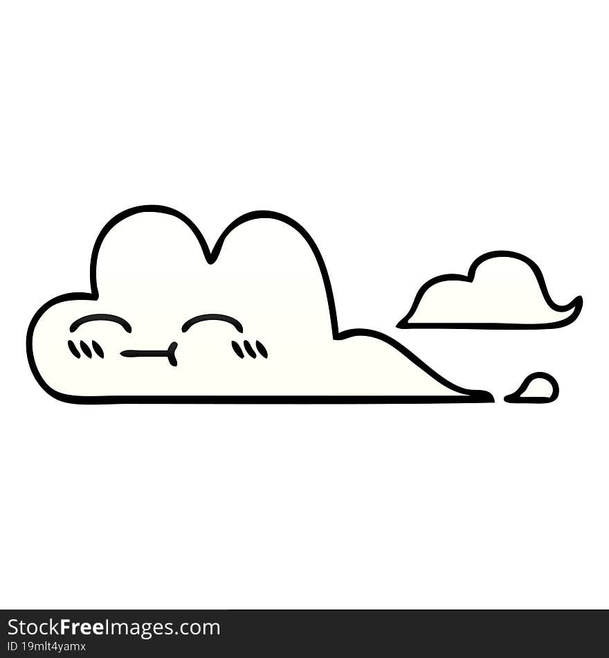 gradient shaded cartoon white cloud