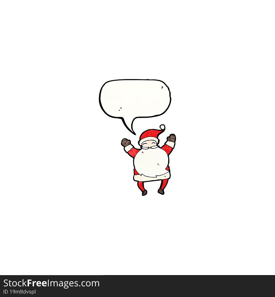 cartoon santa claus with speech bubble