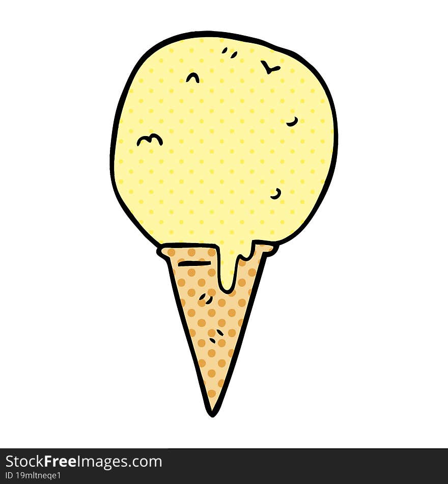 Cartoon Doodle Ice Cream Cone