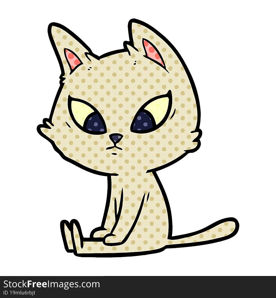 confused cartoon cat. confused cartoon cat