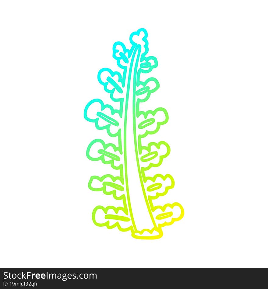 cold gradient line drawing cartoon plant