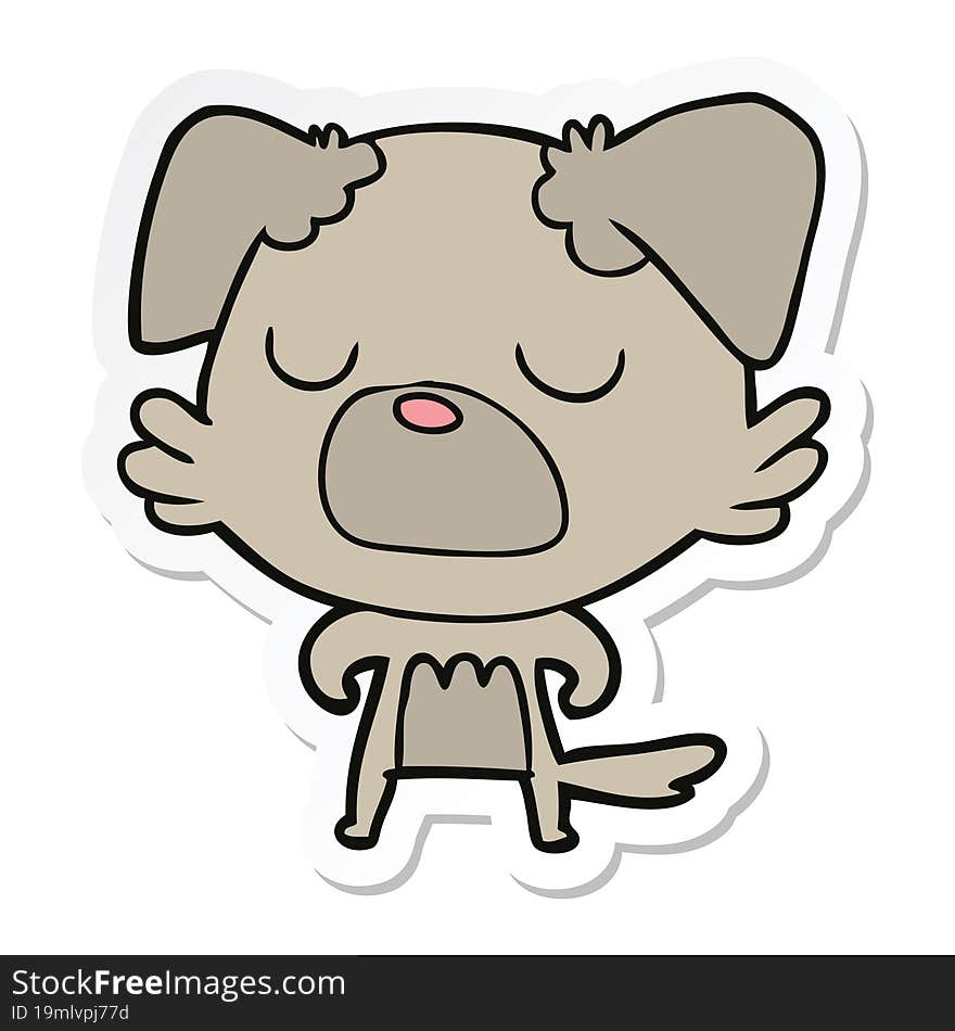 sticker of a cartoon dog