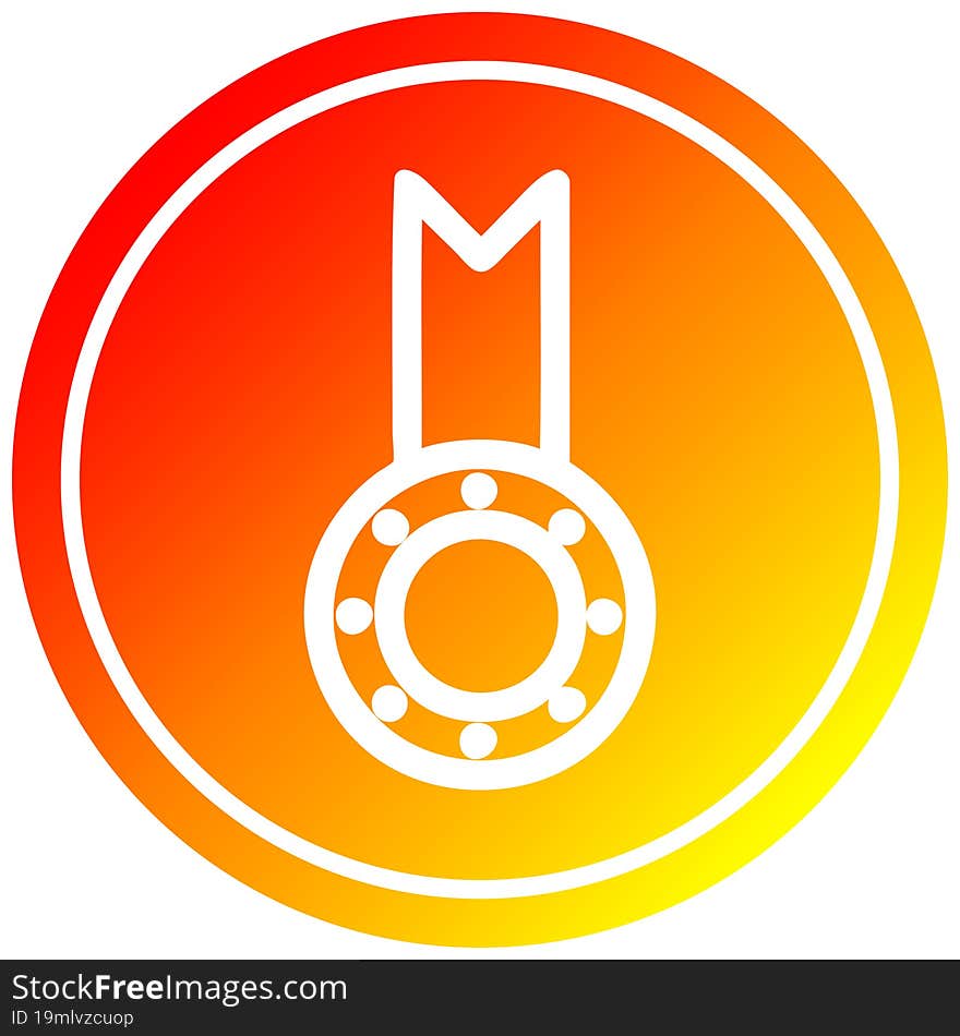 medal award circular in hot gradient spectrum