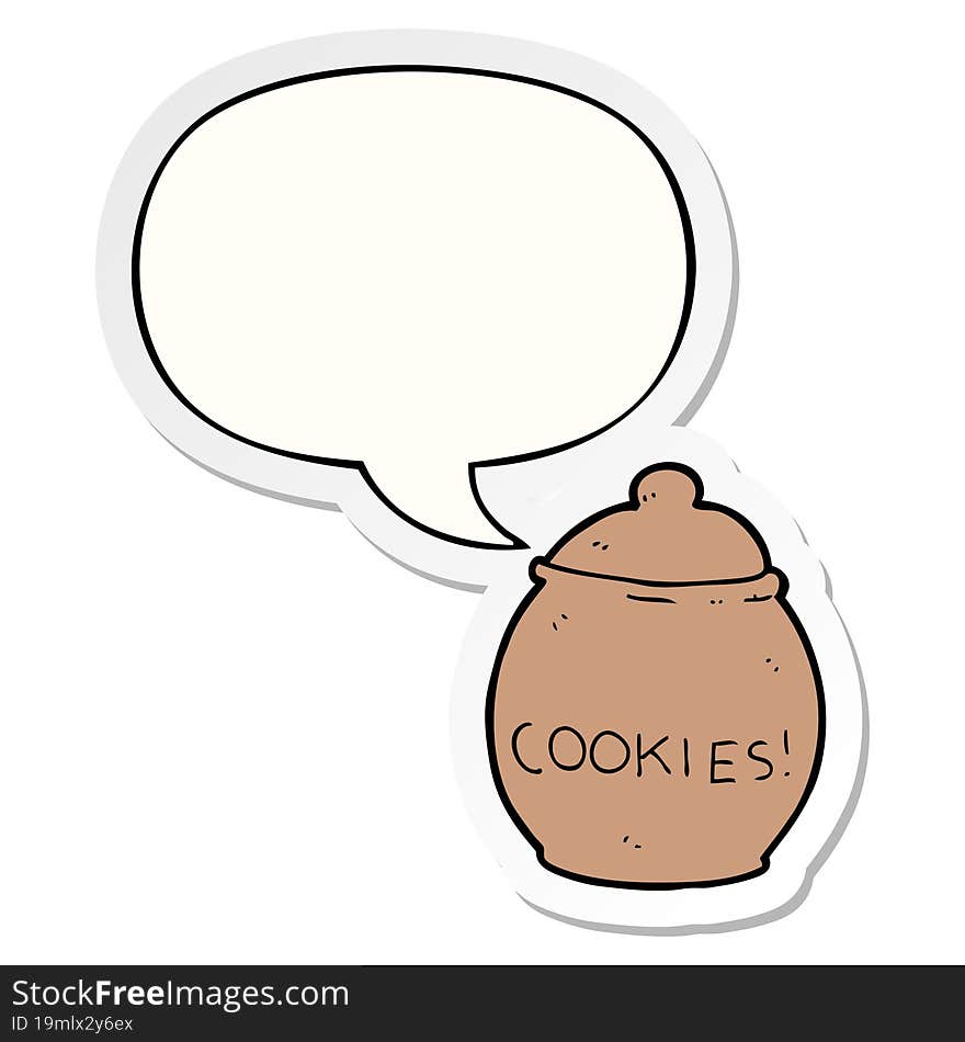 cartoon cookie jar and speech bubble sticker