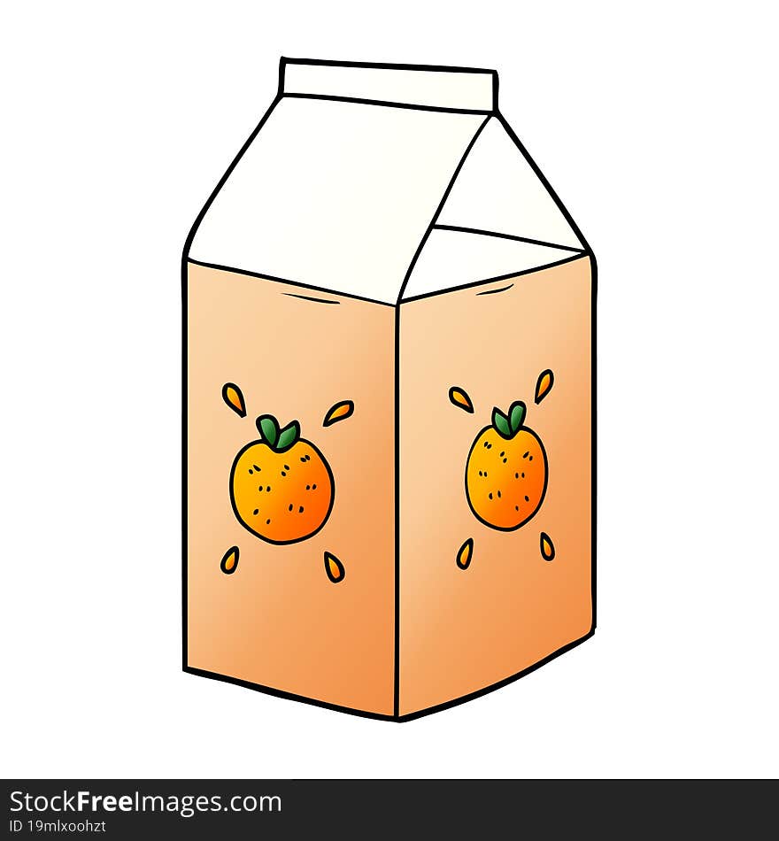 cartoon orange juice carton. cartoon orange juice carton