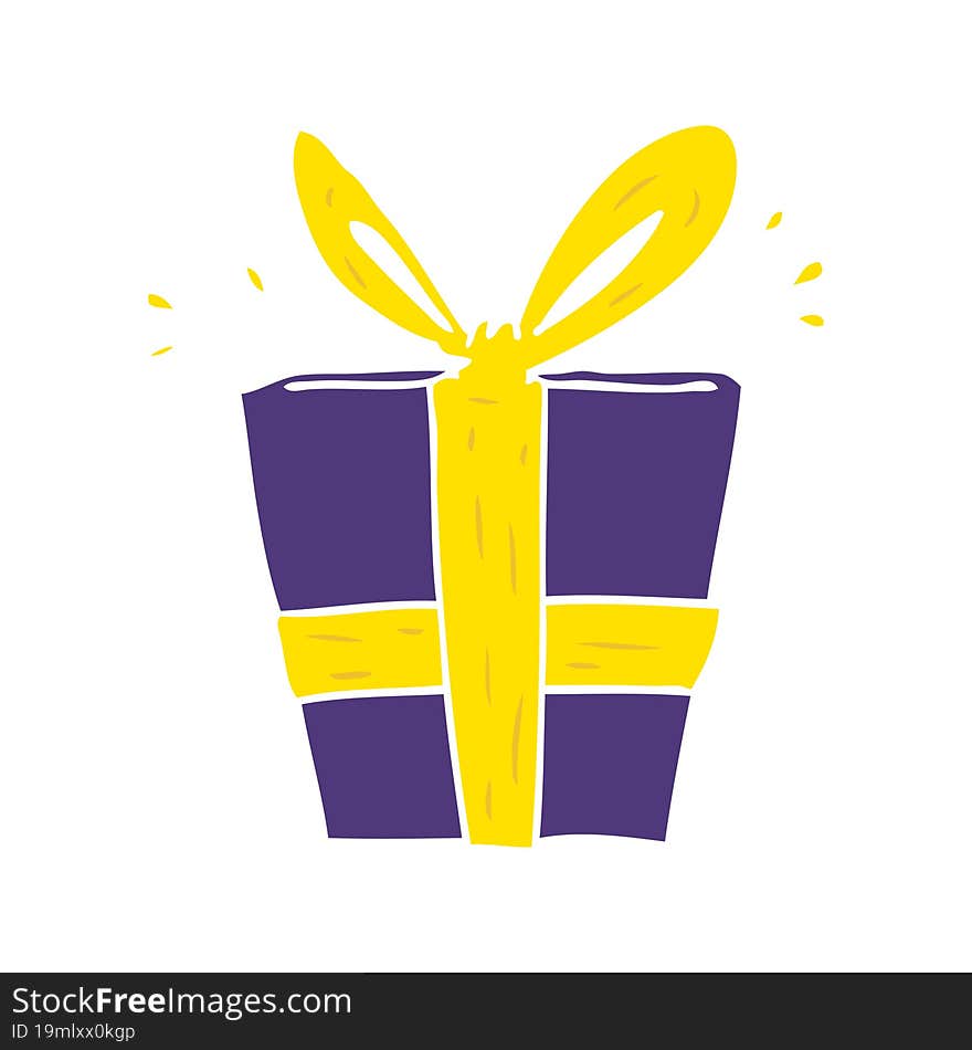 flat color style cartoon wrapped gift