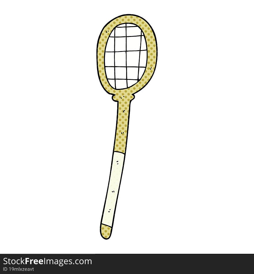 freehand drawn cartoon tennis racket