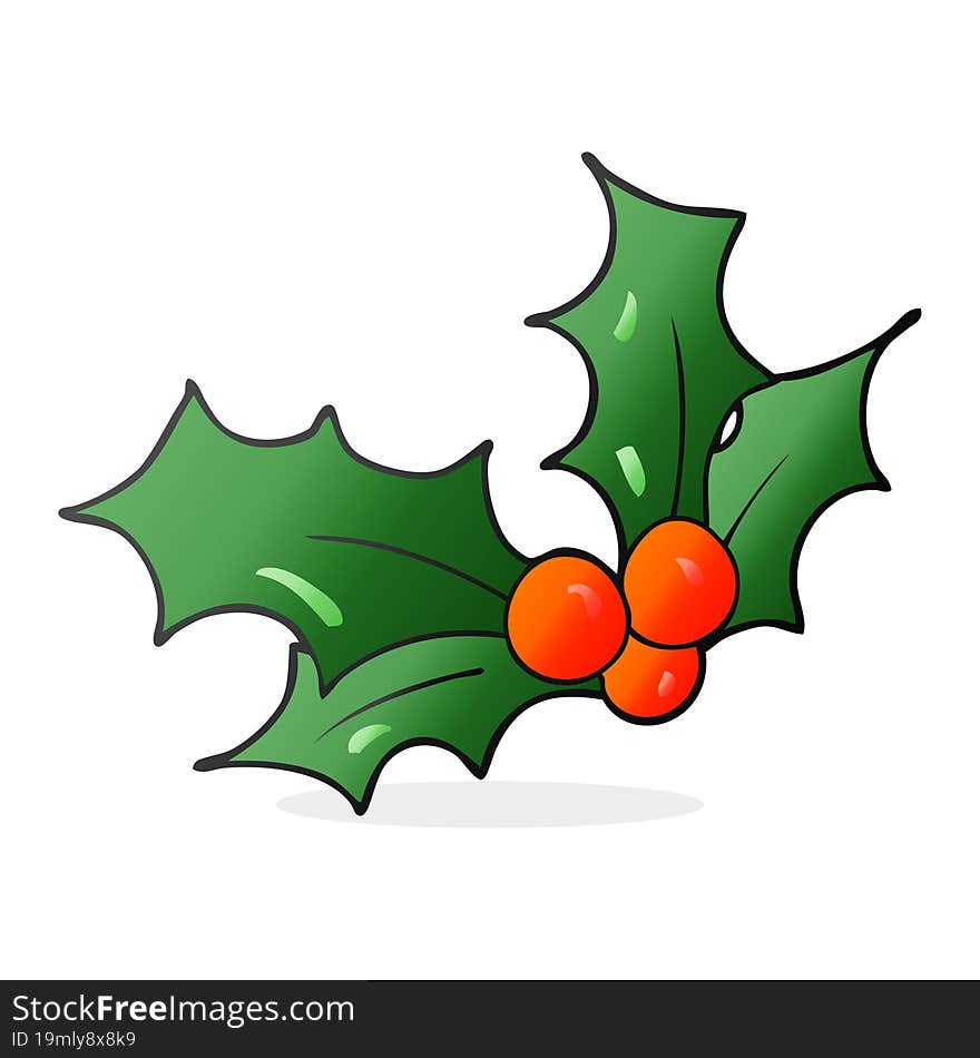 cartoon christmas holly