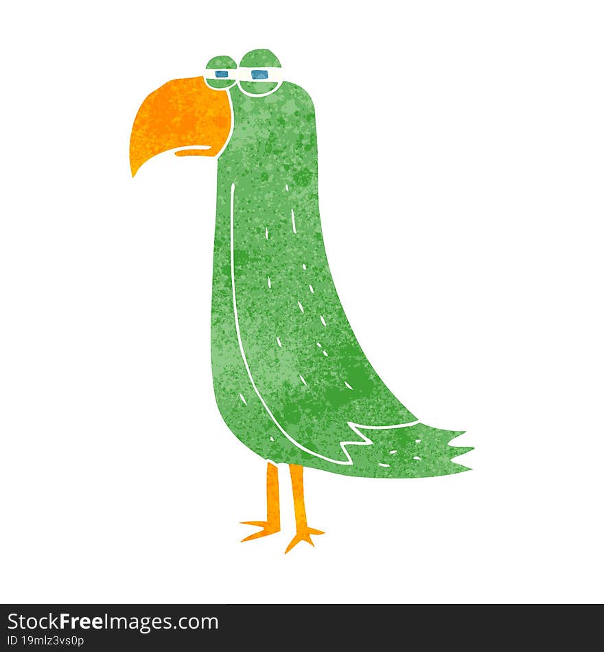 retro cartoon parrot