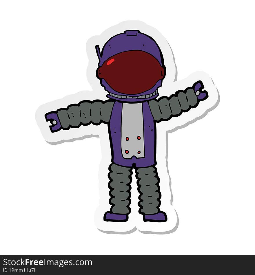 sticker of a cartoon astronaut