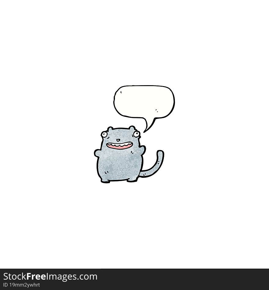 Cartoon Cat With Speech Bubble