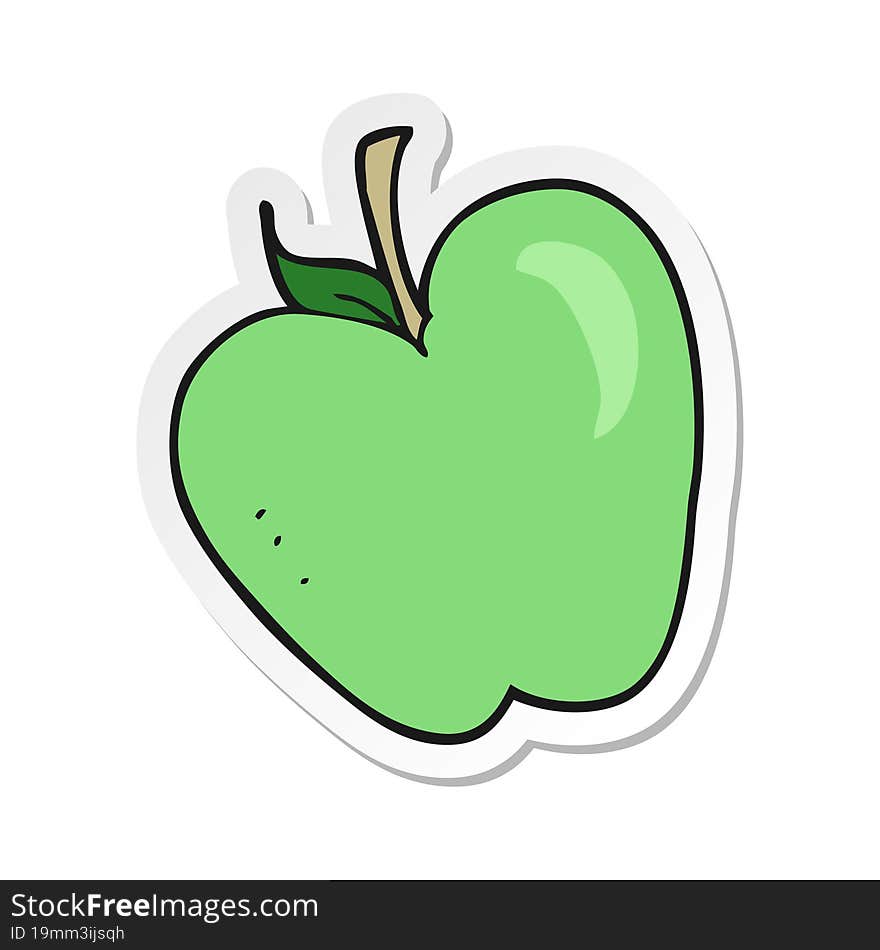 Sticker Of A Cartoon Apple