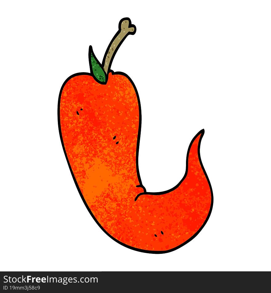 cartoon doodle red hot chilli pepper