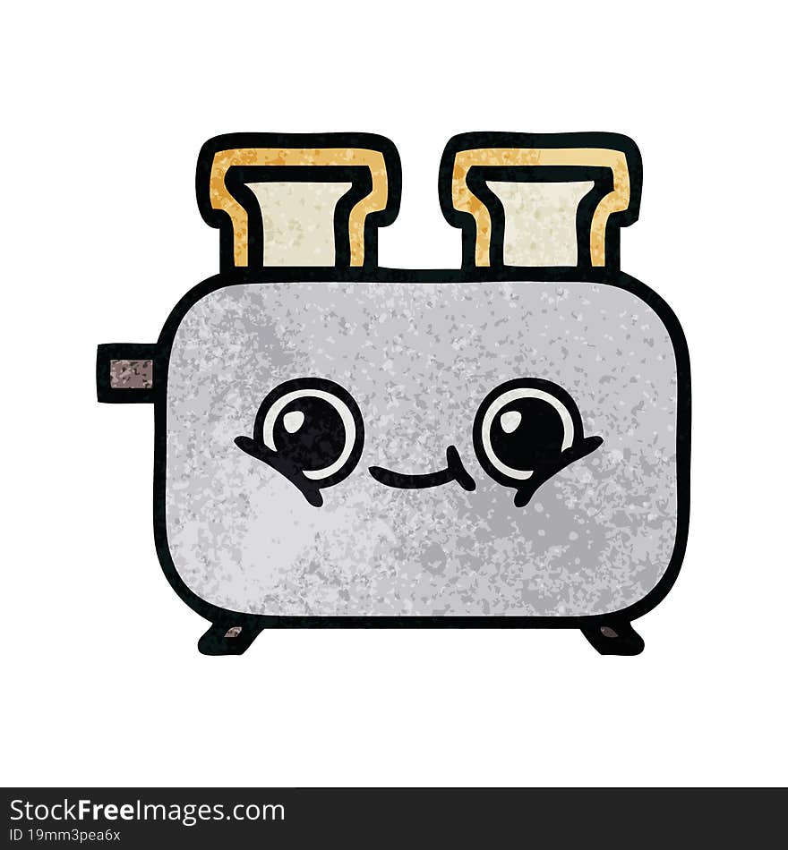 retro grunge texture cartoon of a of a toaster