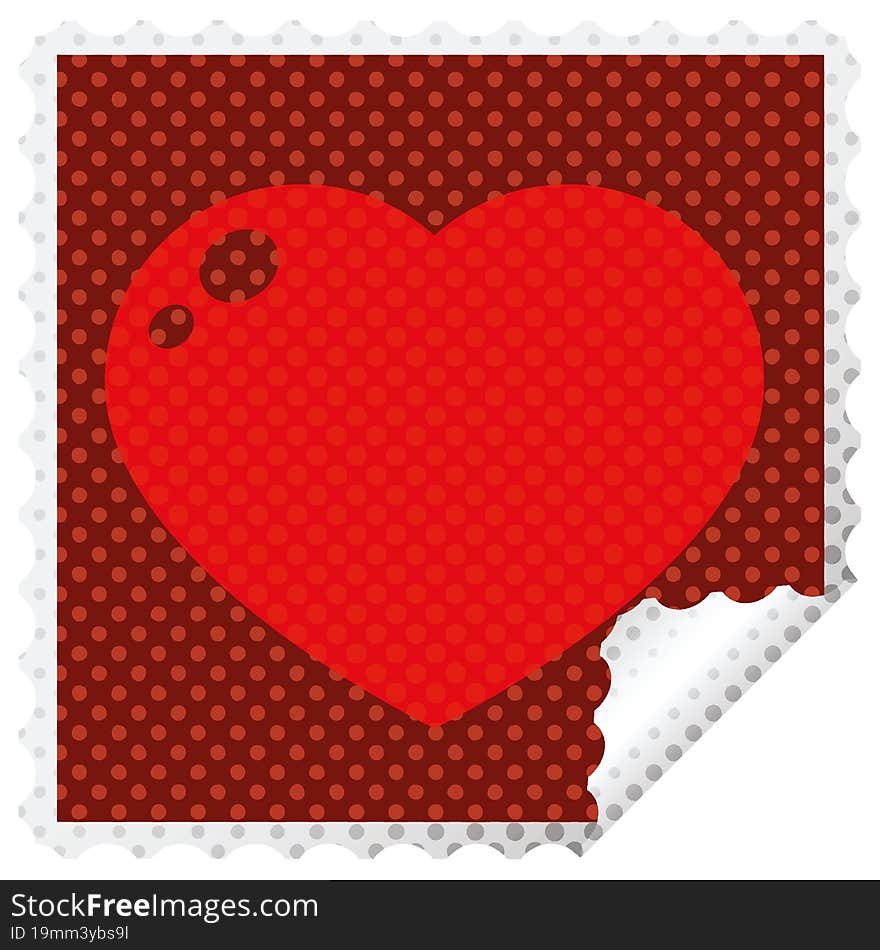 heart peeling sticker graphic vector illustration square peeling sticker. heart peeling sticker graphic vector illustration square peeling sticker