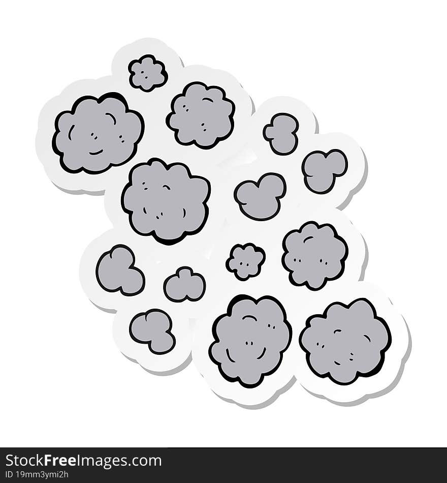 sticker of a cartoon smoke clouds