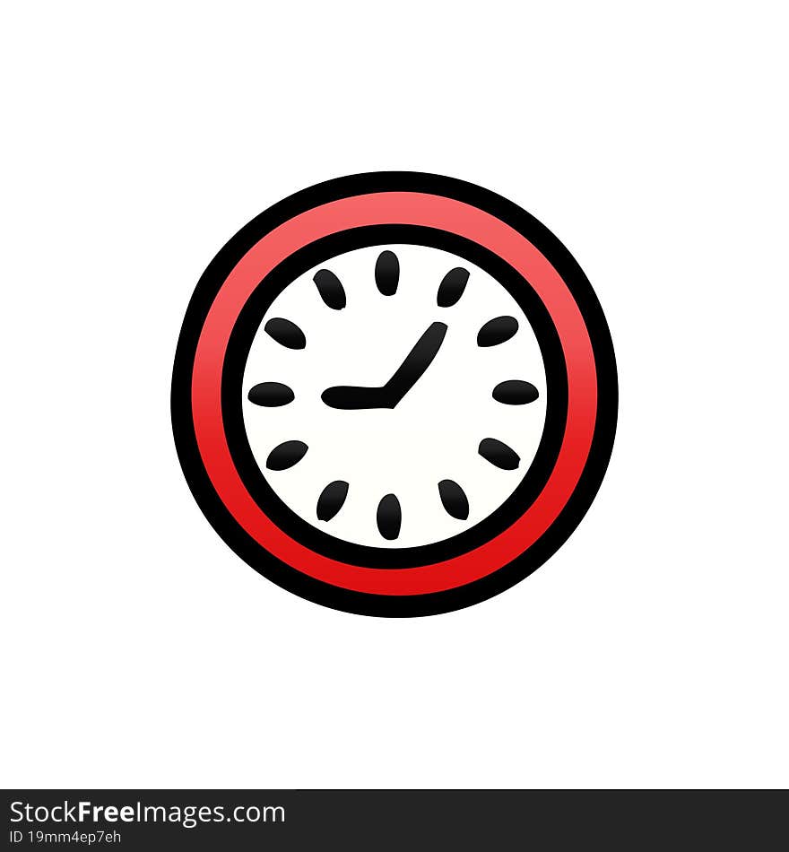 gradient shaded cartoon wall clock