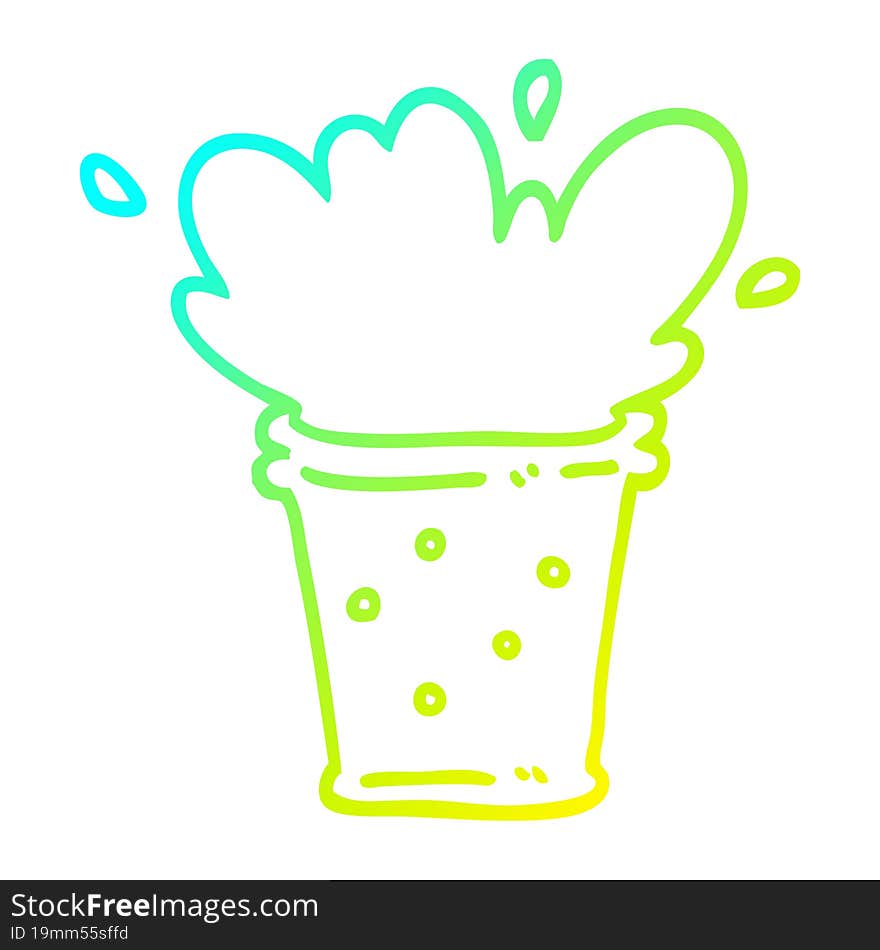 cold gradient line drawing cartoon fizzy drink