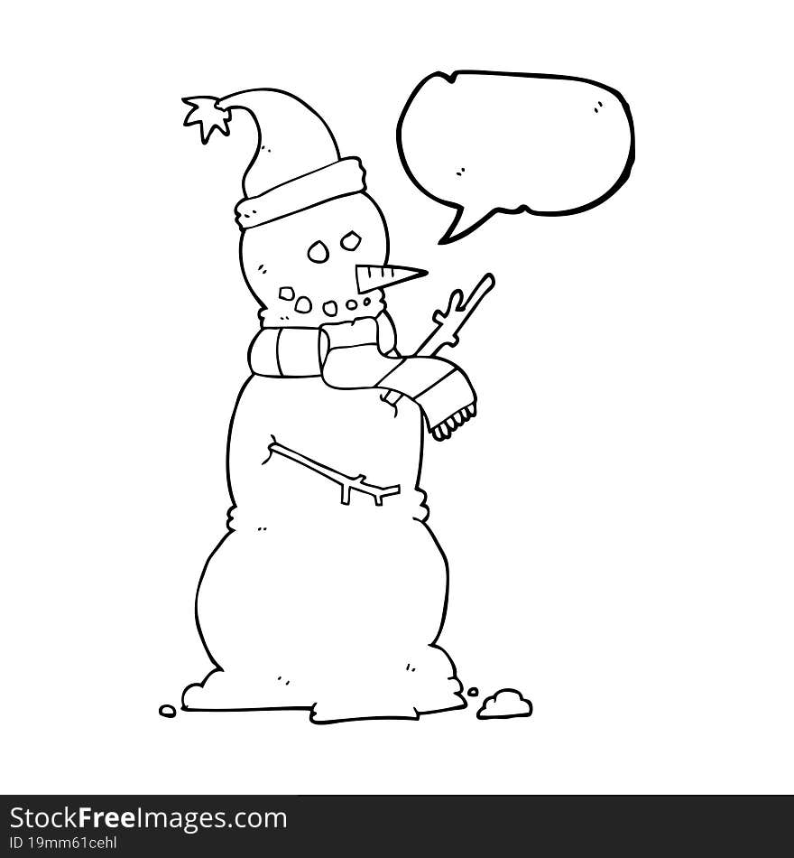 Speech Bubble Cartoon Snowman