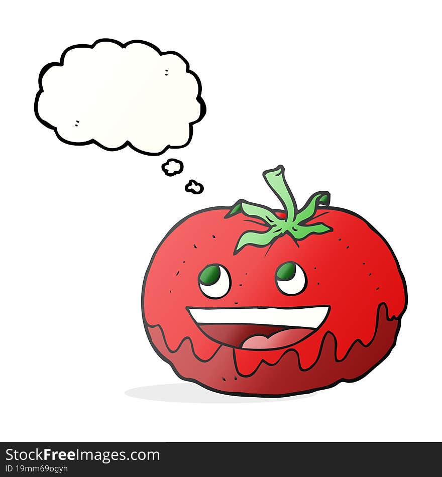 freehand drawn thought bubble cartoon tomato