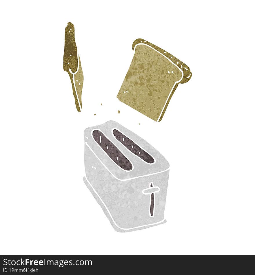 cartoon toaster spitting out bread