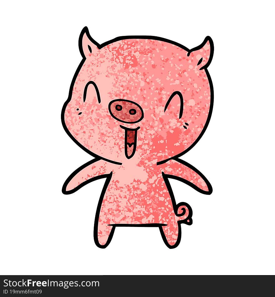 happy cartoon pig. happy cartoon pig