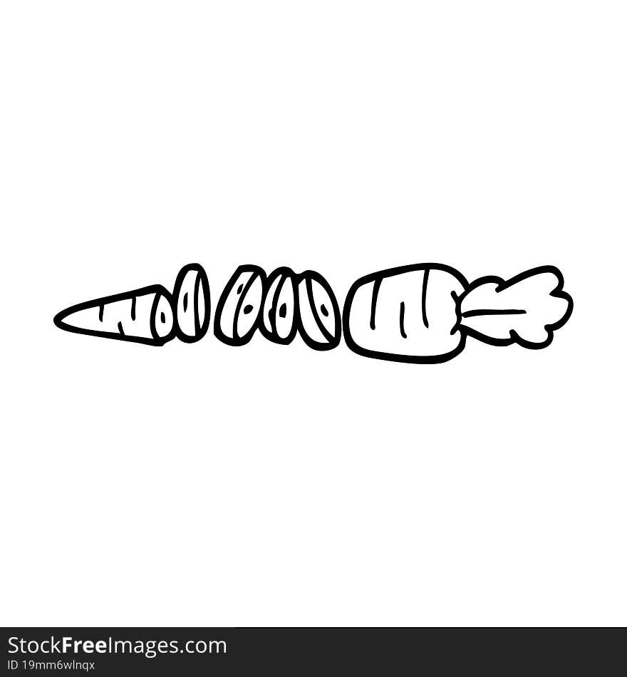 line drawing cartoon chopped carrot